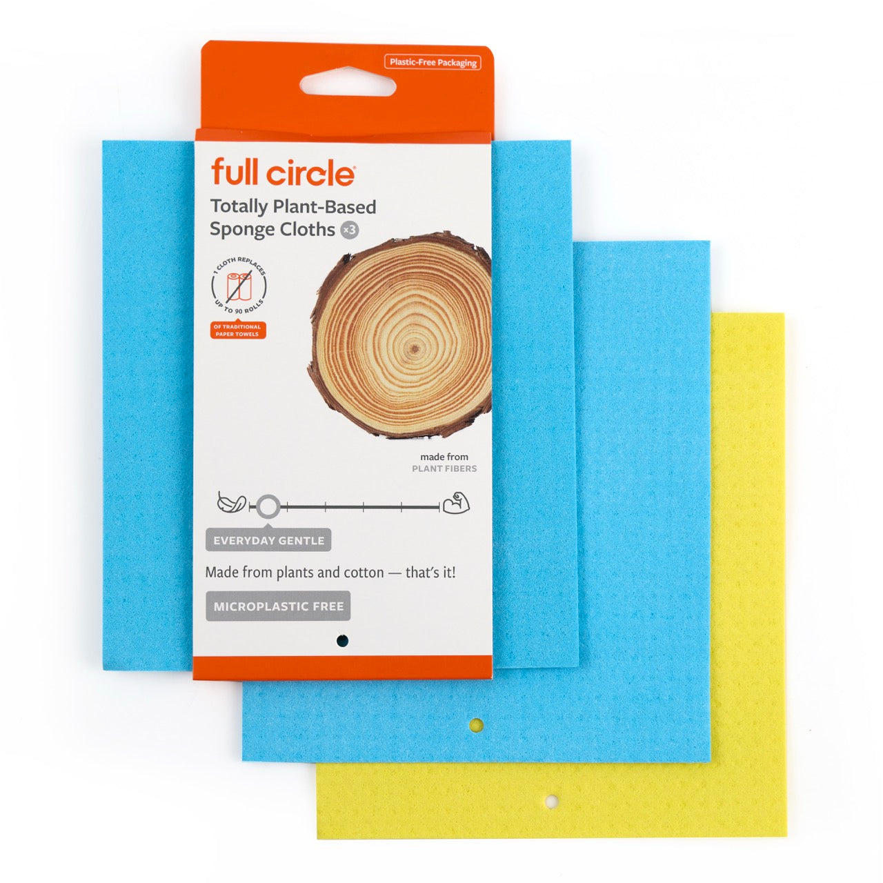plant cellulose plastics Full Circle Totally Plant-Based Cellulose Sponge Absorbent Cloths 3-pack – Full Circle Home