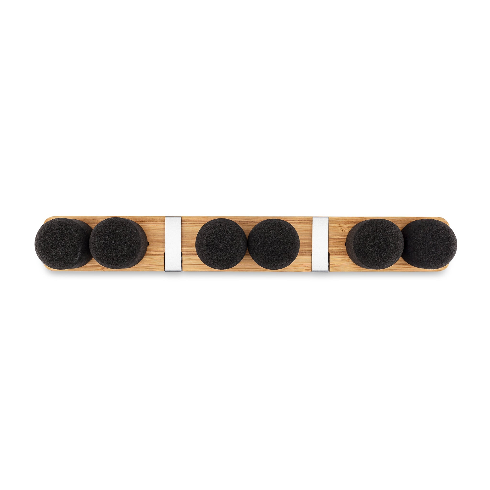 Get A Grip Mop & Broom Organizer - Large, Bamboo & Aluminum Wall Or Door Mount - Holds 5 Mops & 4 Hooks For Cloths