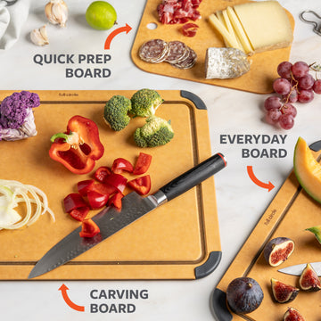 Chop Shop 4-Piece Cutting Board Set with Stand
