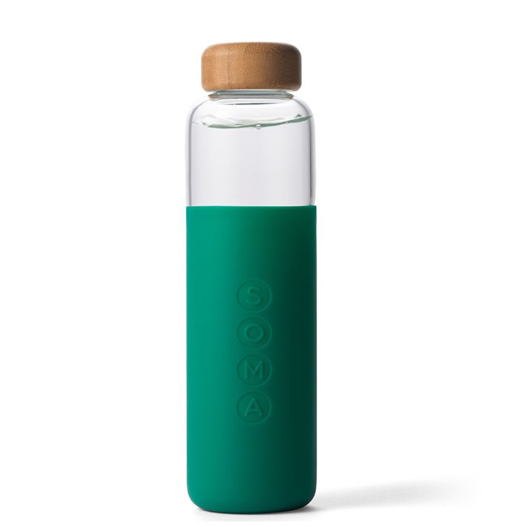  SOMA 17 oz. BPA-free Wide Mouth Glass Water Bottle with  Silicone Sleeve, Eggplant : Everything Else
