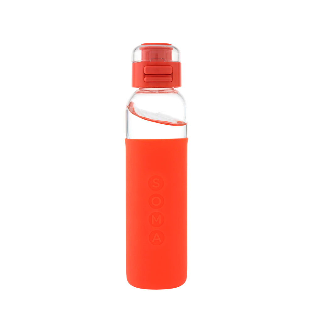 Soma 17 oz. BPA-free Wide Mouth Glass Water Bottle with Silicone Sleeve,  Blush (301-16-01)