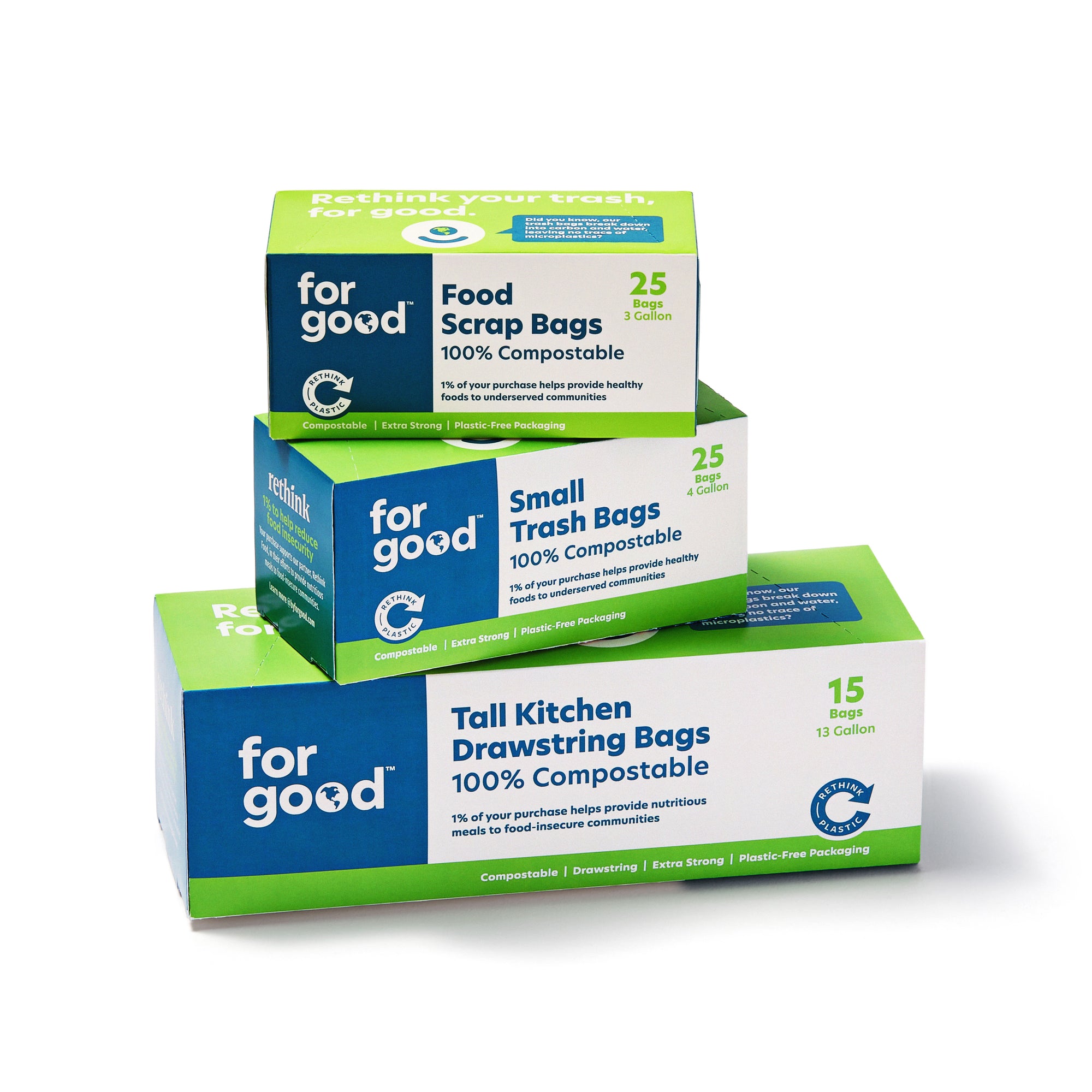 For Good Compostable 3 Gallon Trash Bags - Box of 25 – Full Circle Home