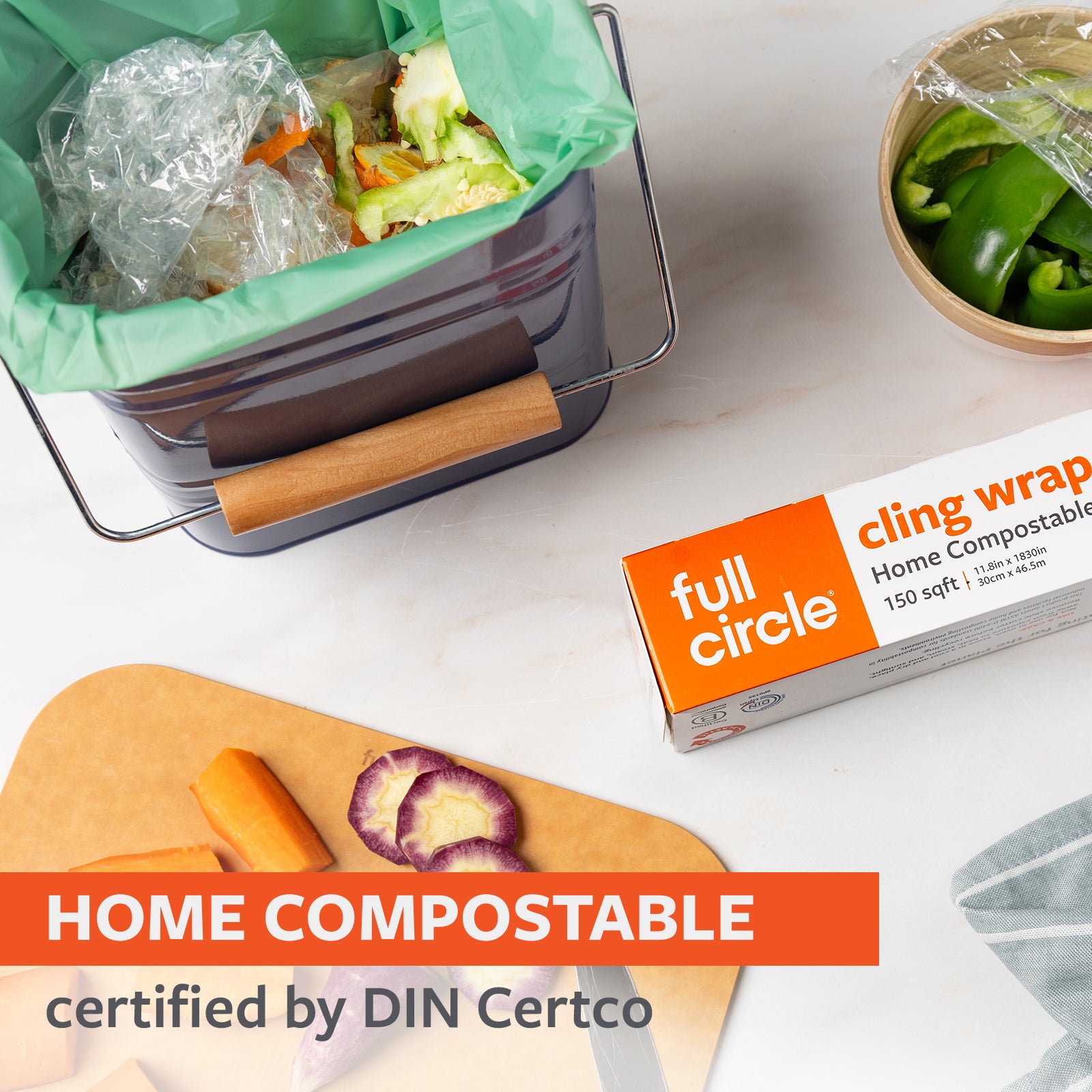 plant based plastic wrap Full Circle Compostable Cling Wrap