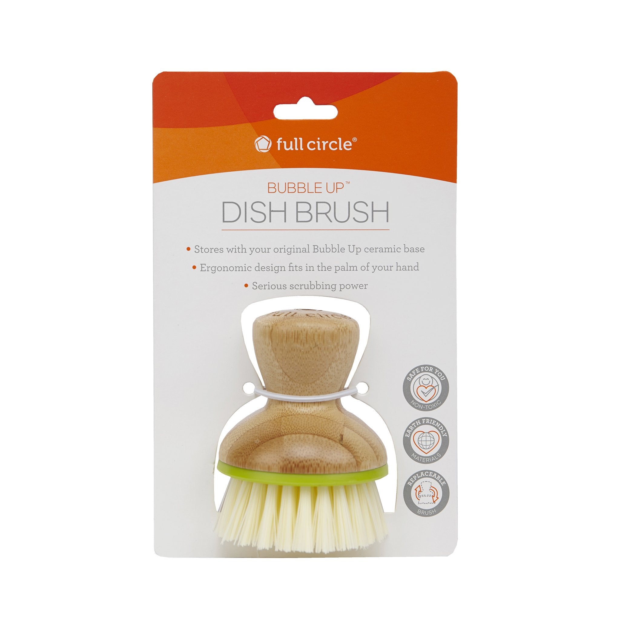 Full Circle Bubble Up Dish Brush And Foaming Ceramic Holder Green - 1 Ea 