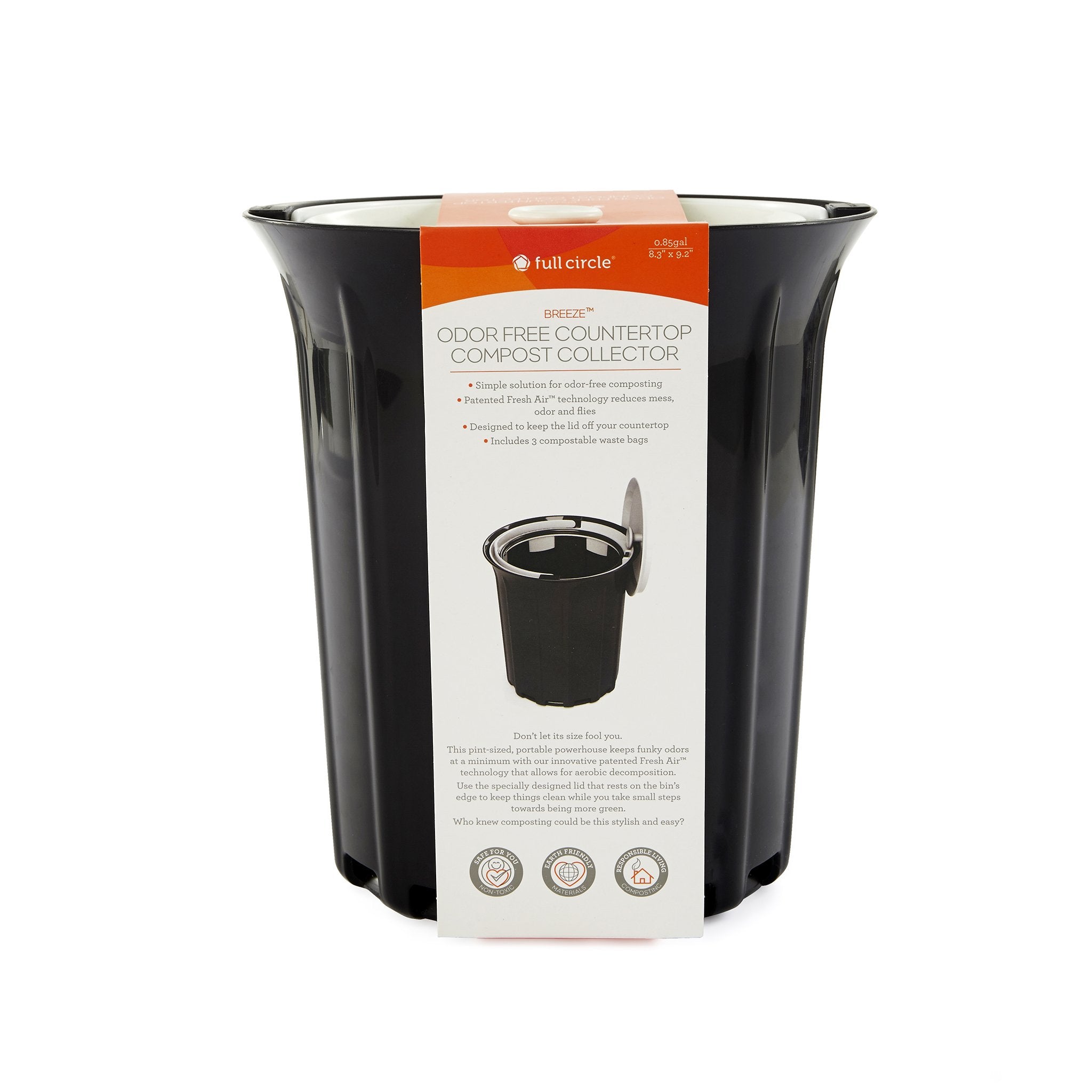 Full Circle Breeze odor-free countertop compost collector