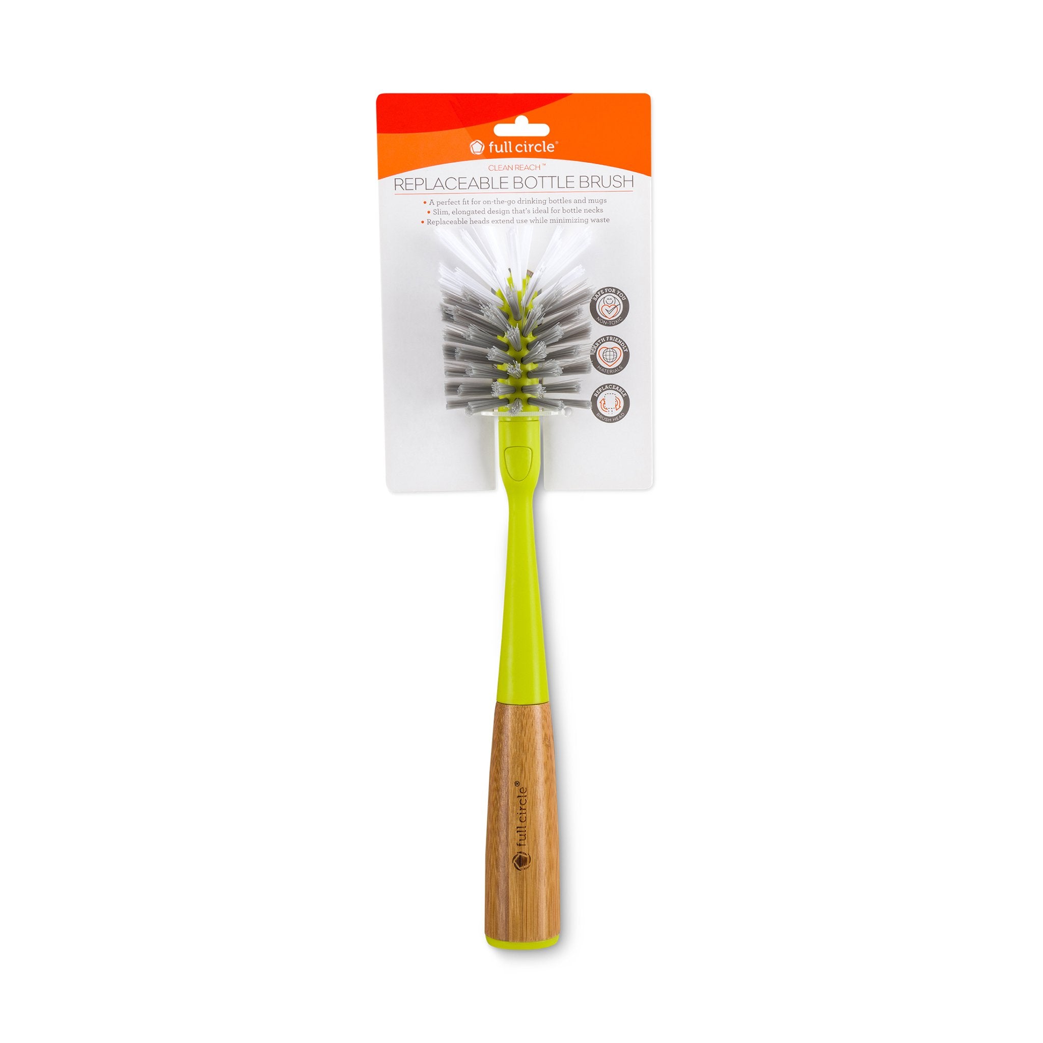 Full Circle Clean Reach Replaceable Head Bottle Brush – Full Circle Home