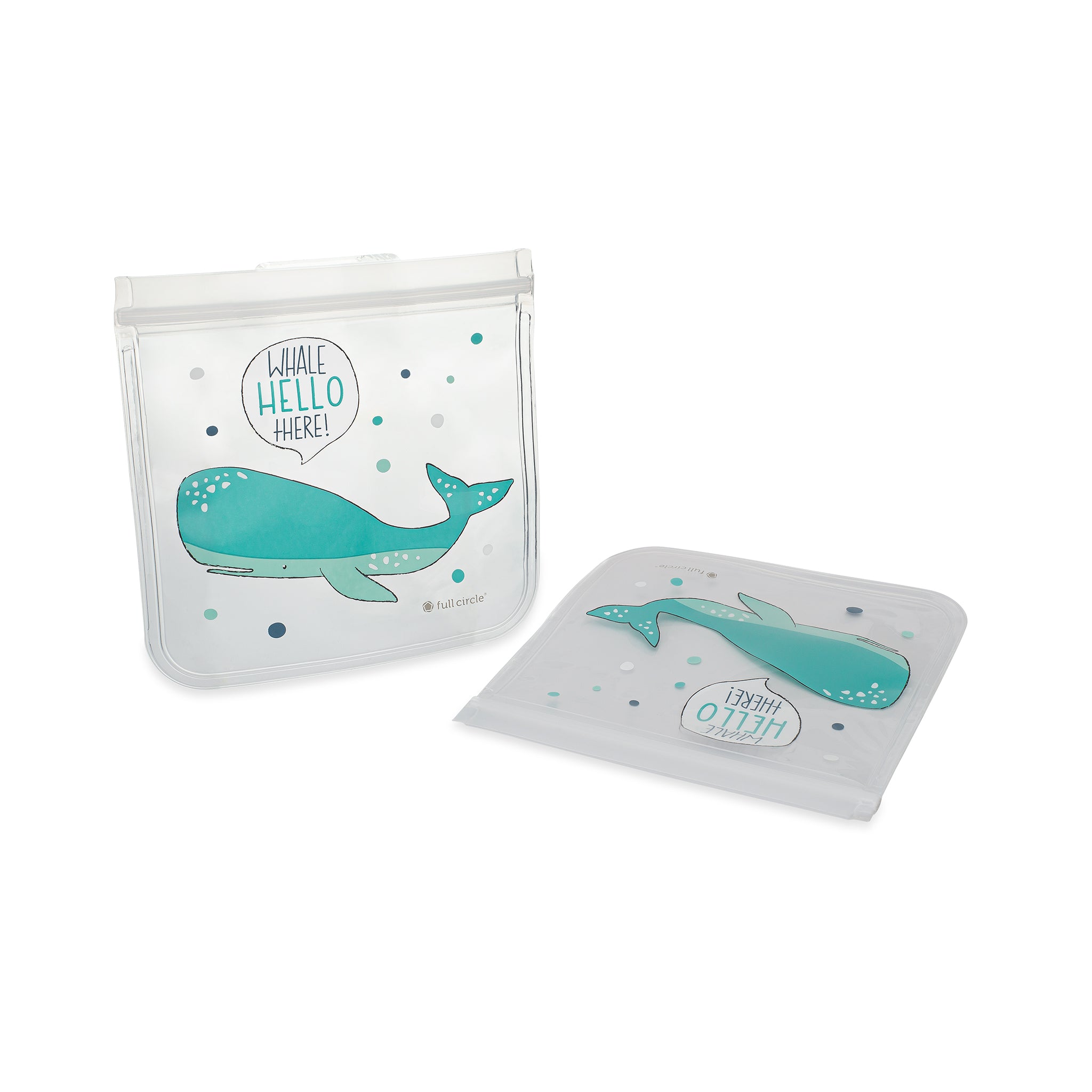 Full Circle Ziptuck Whale Hello There Reusable Sandwich Bags Set of 2 Full Circle Home