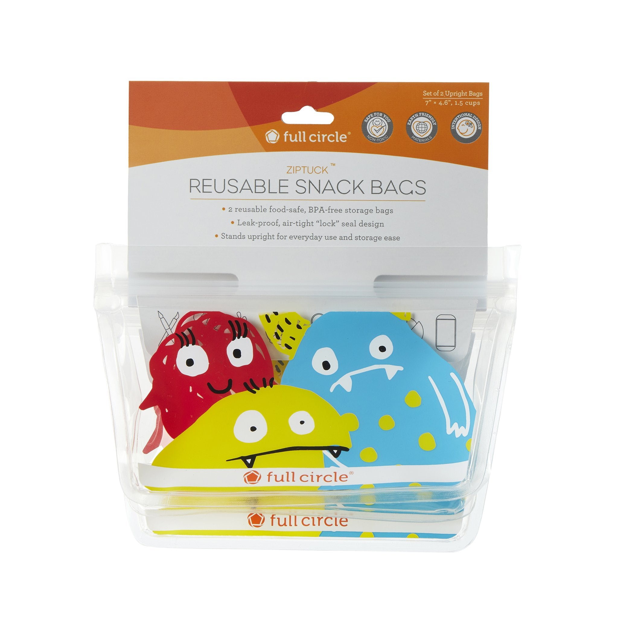 Full Circle ZIPTUCK KIDS Reusable Snack Bags Full Circle Home