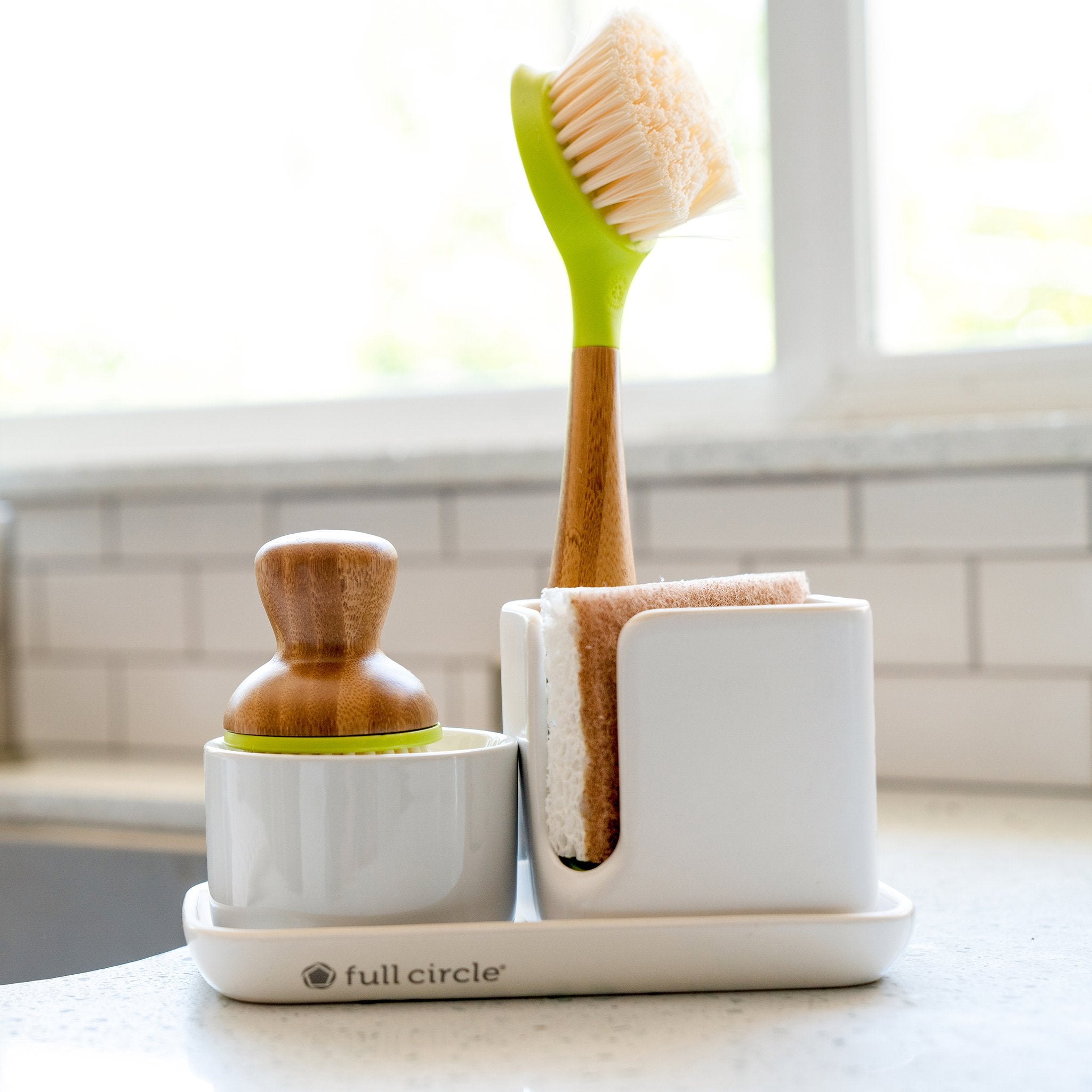 Full Circle Stash Modular Ceramic Sink Organization Sponge Caddy Full Circle Home