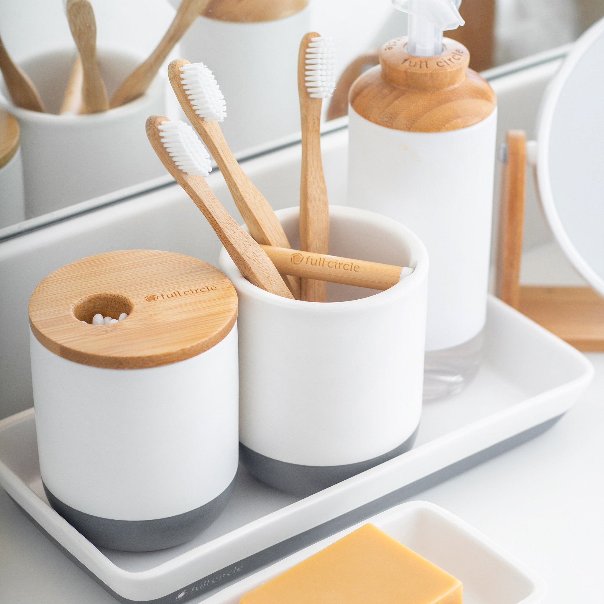 Full Circle Keep It Clean Ceramic Toothbrush Holder – Full Circle Home