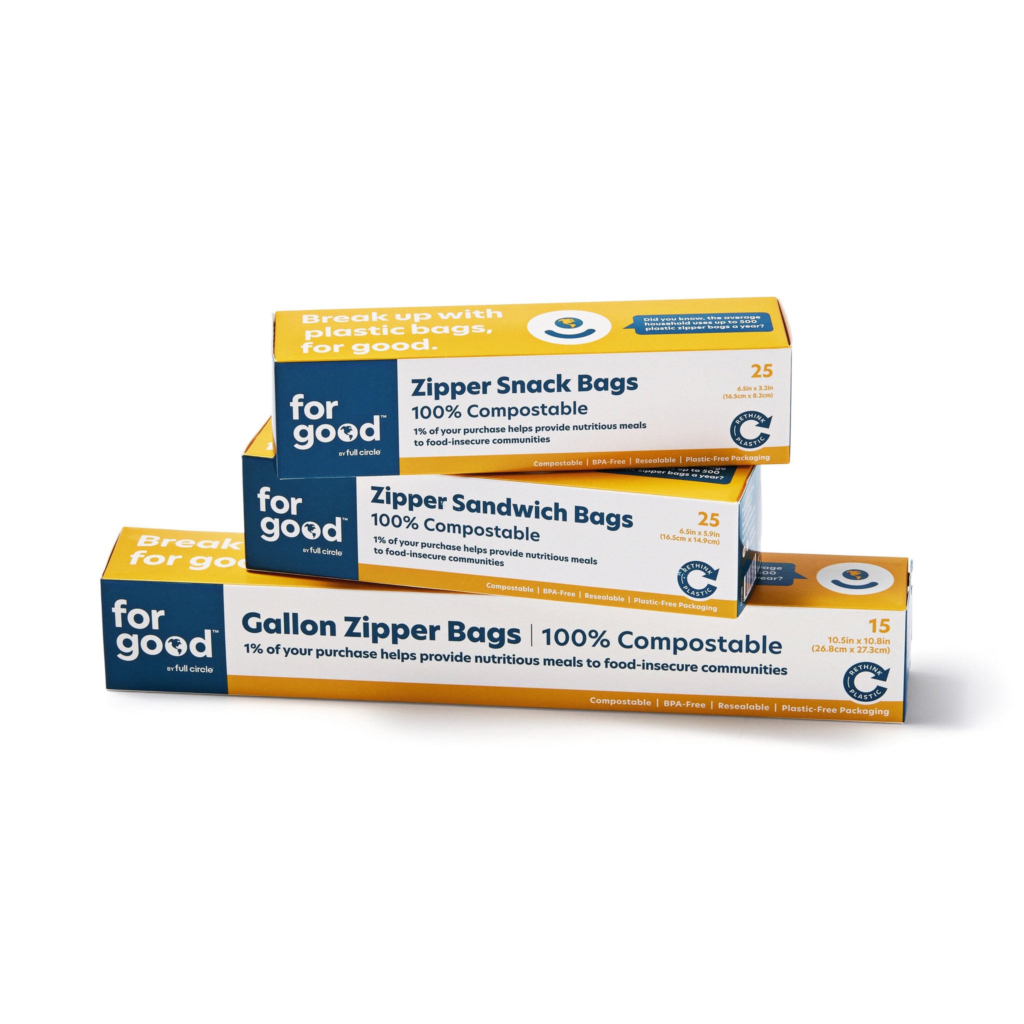 For Good Compostable Gallon Zipper Bags - Box of 15 – Full Circle Home